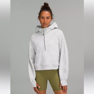 Lululemon Scuba half zip hoodie - heathered core ultra light grey XS/S womens